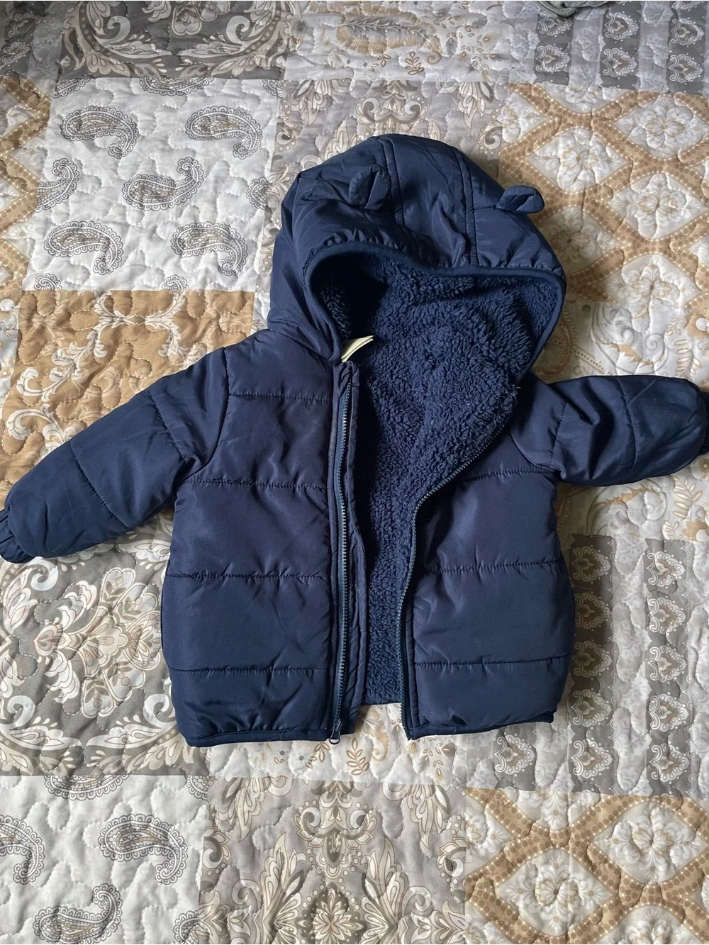 First Impressions Cozy Navy Sherpa Jacket